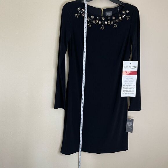 Vince Camuto| Jewel trimmed Neckline| Classic Mini dress| Has stretch - Picture 4 of 12